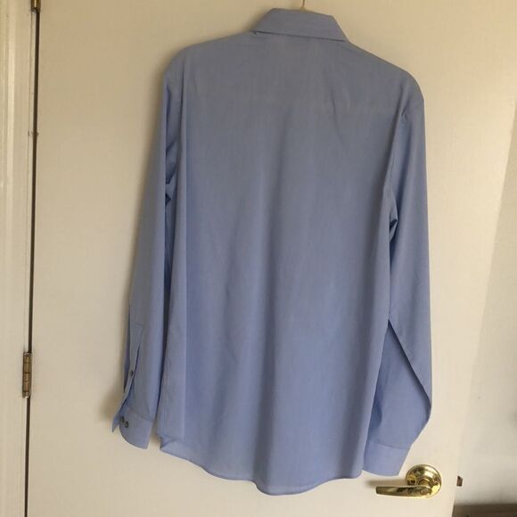 Reaction Kenneth Cole Long Sleeve Button Down Shirt Size 16.5 GUC Blue - Picture 2 of 8